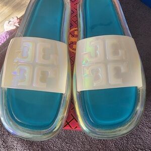 Great condition authentic Tory Burch Jelly Bubble slides/sandals